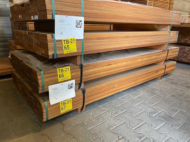 Guyana teak planken geschaafd 2150x90x25mm (66x) - afbeelding 4 van  4