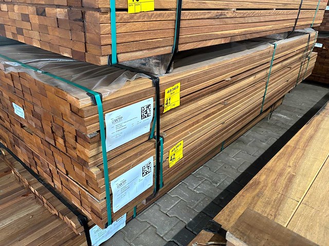 Guyana teak planken geschaafd 2750x70x27mm (125x) - afbeelding 4 van  4