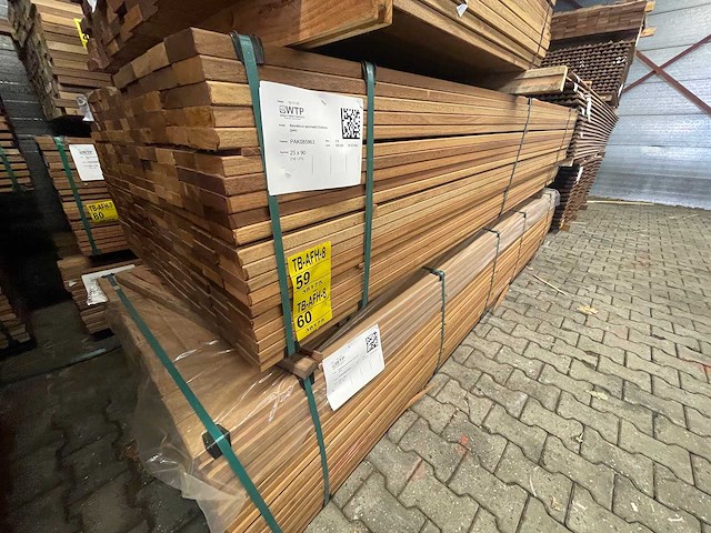 Guyana teak planken geschaafd 2750x90x25mm (109x) - afbeelding 4 van  4