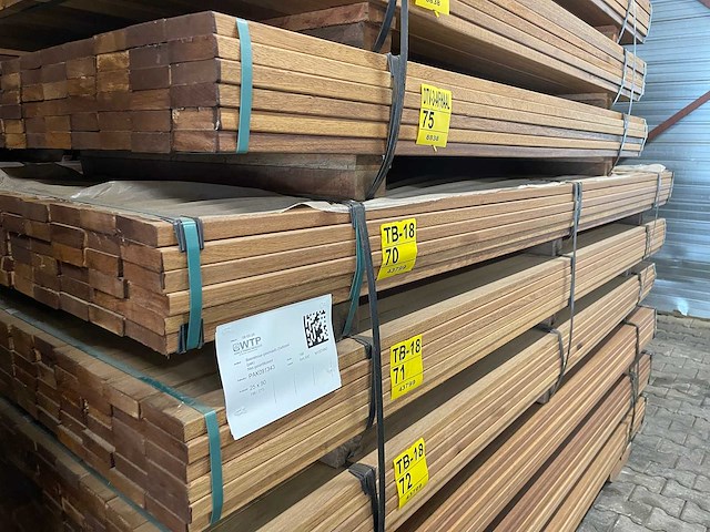 Guyana teak planken geschaafd 2750x90x25mm (66x) - afbeelding 4 van  4