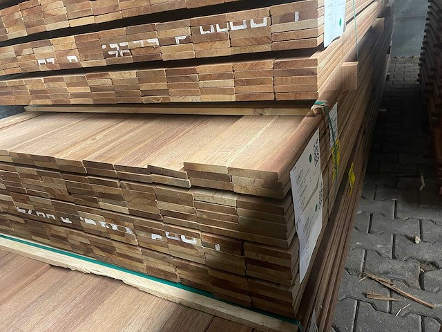 Guyana teak planken geschaafd 3000-3500x90x16mm (208x) - afbeelding 4 van  4