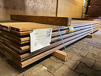Guyana teak planken geschaafd 3500x140x16mm (69x) - afbeelding 1 van  3