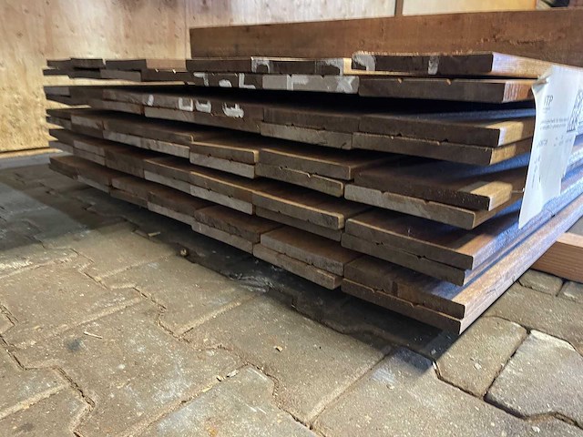Guyana teak planken geschaafd 3500x140x16mm (69x) - afbeelding 2 van  3