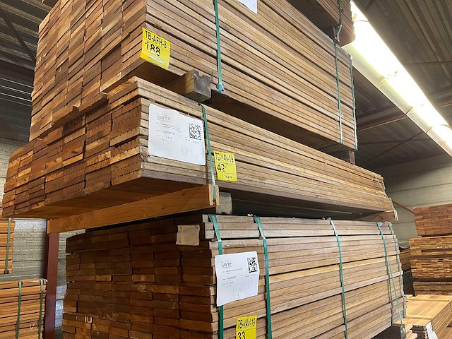 Guyana teak vlonderplanken 2150x145x21mm (89x) - afbeelding 4 van  4