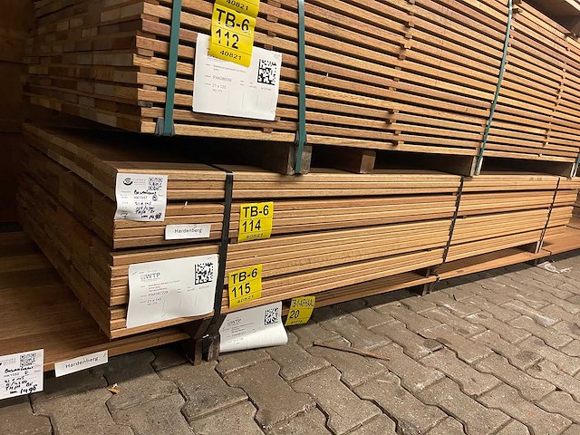 Guyana teak vlonderplanken 2700x145x21mm (53x) - afbeelding 4 van  4