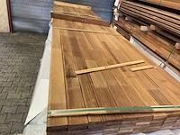 Guyana teak vlonderplanken geschaafd gevingerlast 4000x90x21mm (66x)