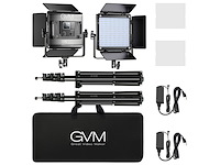 Gvm led-videolamp met statief, app-bediening, 800d rgb, videolicht, dimbaar - afbeelding 1 van  5