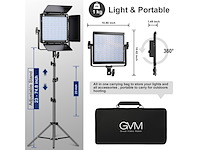 Gvm led-videolamp met statief, app-bediening, 800d rgb, videolicht, dimbaar - afbeelding 2 van  5