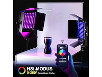 Gvm led-videolamp met statief, app-bediening, 800d rgb, videolicht, dimbaar - afbeelding 4 van  5