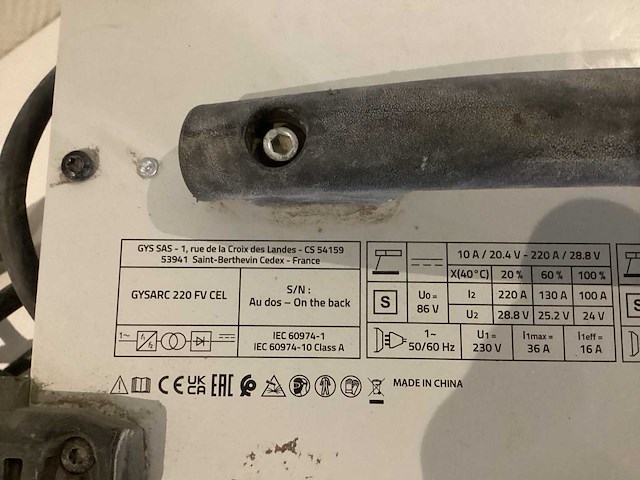Gys gysarc 220 fv las apparaat - afbeelding 4 van  9