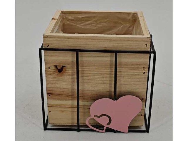 Ha box wood w/metal heart frame t13 (2009x) - afbeelding 1 van  1