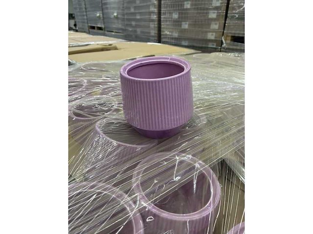 Ha pot striped conic lilac d8.5xh11 (1440x) - afbeelding 1 van  1