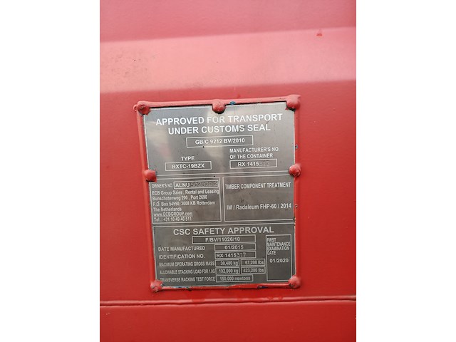 Haakarm opslag zee afzetcontainer, buitenhuis, rxtc-19bzx, 2015 - afbeelding 6 van  9