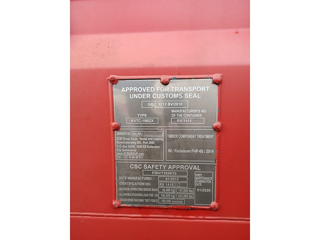 Haakarm opslag zee afzetcontainer, buitenhuis, rxtc-19bzx, 2015 - afbeelding 7 van  9