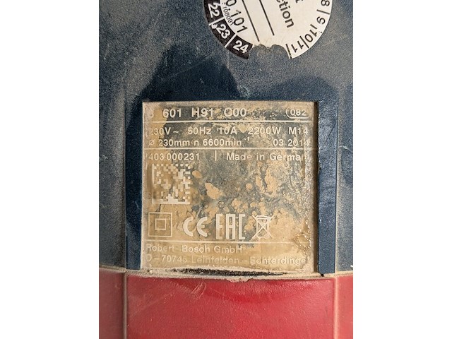 Haakse slijper - 230mm - 230v bosch, gws 22-230 lvi, bouwjaar 2014 - afbeelding 4 van  6