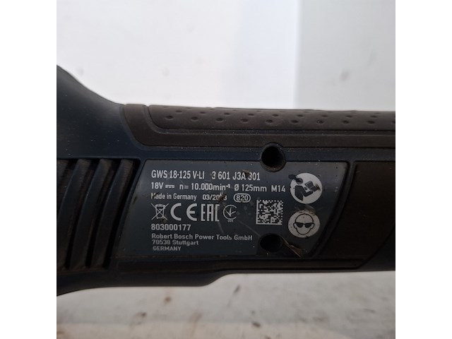 Haakse slijper 125mm accu 18v-li bosch, gws 18v-li, bouwjaar 2018 - afbeelding 3 van  8