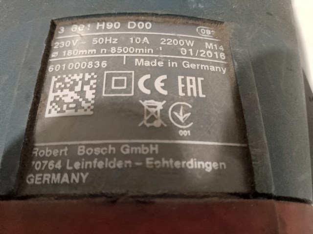 Haakse slijper 180mm 230v bosch, gws 22-180 lvi, bouwjaar 2015 - afbeelding 5 van  5