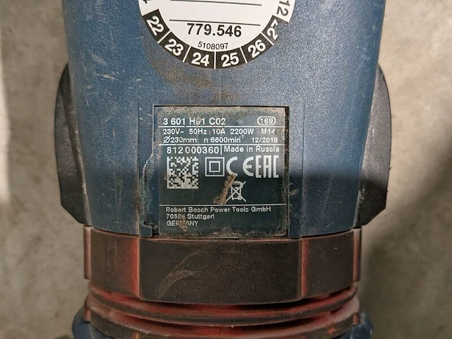 Haakse slijper 230mm 230v ~ bosch, gws 22-230 lvi, bouwjaar 2020 - afbeelding 9 van  9