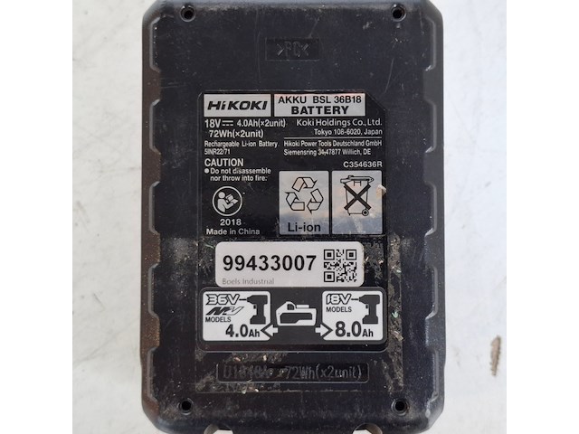 Haakse slijper 230mm accu 36v hitachi, g3623dawgz, bouwjaar 2019 - afbeelding 2 van  13