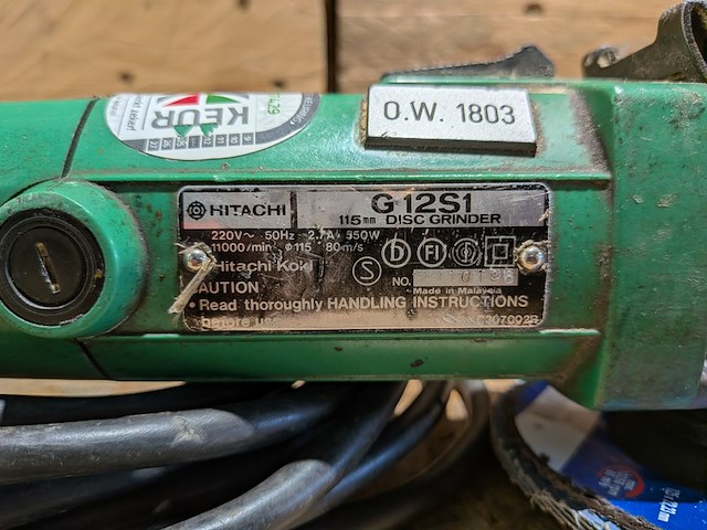 Haakse slijper, hitachi, g 12s1 - afbeelding 5 van  6