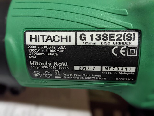 Haakse slijper hitachi, g13se2(s) - afbeelding 5 van  5