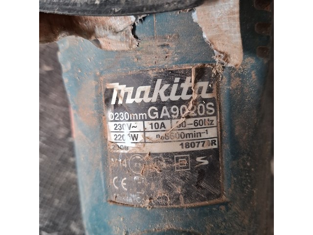 Haakse slijper makita, ga9020s, bouwjaar 2009 - afbeelding 5 van  5