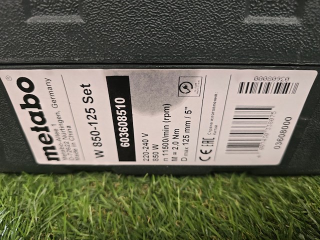 Haakse slijper metabo, w 850-125, groen - afbeelding 5 van  5