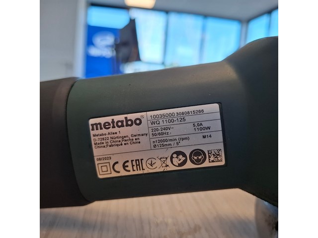 Haakse slijper metabo, wq 1100-125, bouwjaar 2023 - afbeelding 4 van  4