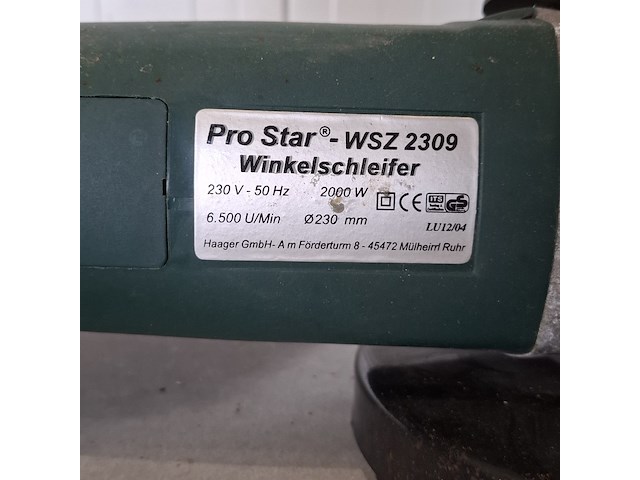 Haakse slijper, pro star, wsz 2309 - afbeelding 4 van  9