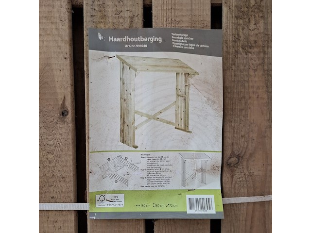 Haardhoutberging, grenen - afbeelding 1 van  4