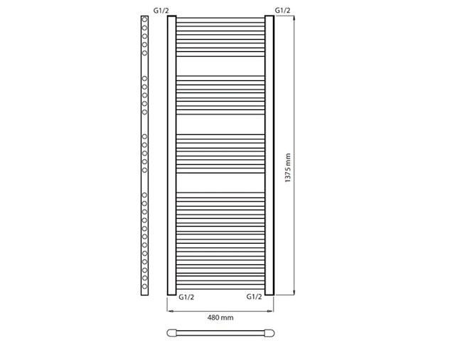 Haceka design radiator elektrische taberna wit - afbeelding 2 van  4