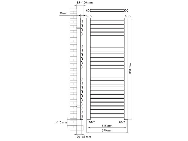 Haceka design radiator sinai wit - afbeelding 2 van  4