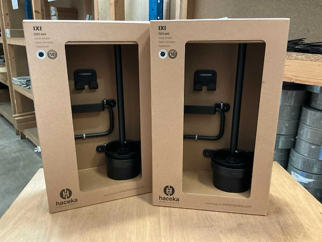 Haceka ixi zwart toilet garnituur (2x) - afbeelding 1 van  5