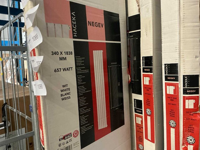 Haceka negev designradiator wit 715 watt 184x34 cm (2x) - afbeelding 2 van  2