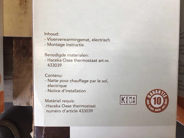 Haceka terra fuego elektrische vloerverwarmingsmat - afbeelding 2 van  2