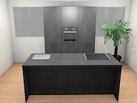 Häcker concept - comet geplamuurde beton zwart - eiland - afbeelding 1 van  31