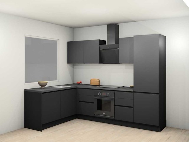 Häcker concept - topsoft zwart mat - hoek - afbeelding 1 van  33