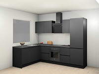 Häcker concept - topsoft zwart mat - hoek - afbeelding 1 van  33