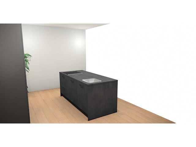 Häcker concept comet geplamuurde beton zwart eiland - afbeelding 20 van  23