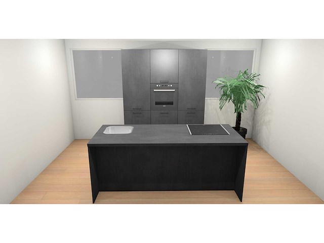 Häcker concept comet geplamuurde beton zwart eiland - afbeelding 12 van  31