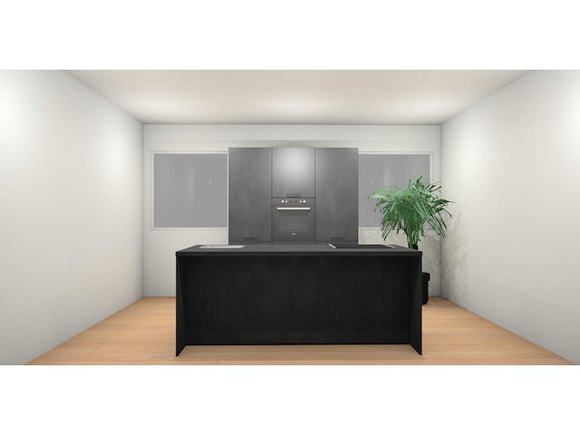 Häcker concept comet geplamuurde beton zwart eiland - afbeelding 20 van  28