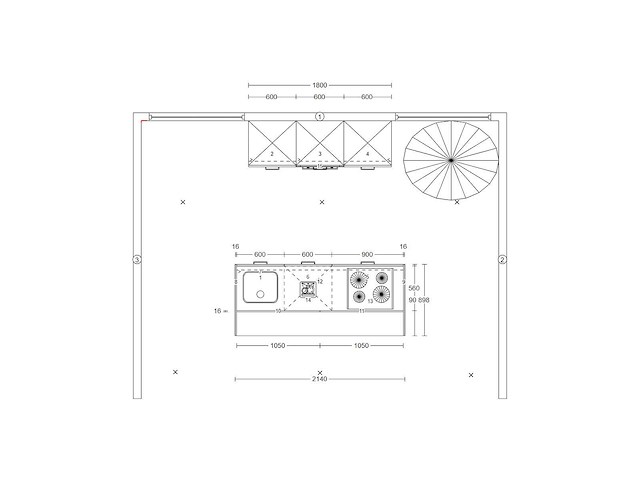 Häcker concept comet geplamuurde beton zwart eiland - afbeelding 3 van  31