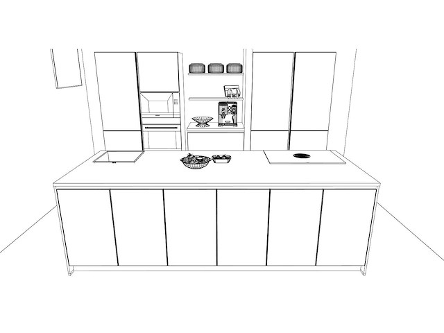 Häcker concept130 bali notenhout topsoft mat lak zwart eiland keuken - afbeelding 4 van  40