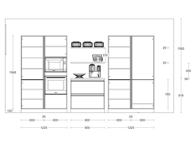 Häcker concept130 bali notenhout topsoft mat lak zwart eiland keuken - afbeelding 14 van  34