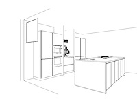 Häcker concept130 bali notenhout topsoft mat lak zwart eiland keuken - afbeelding 6 van  40