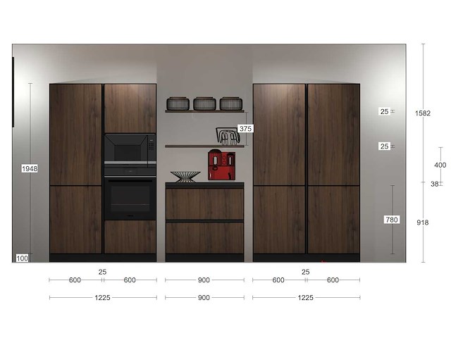 Häcker concept130 bali notenhout topsoft mat lak zwart eiland keuken - afbeelding 24 van  40