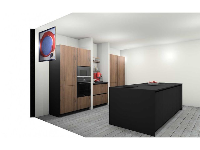 Häcker concept130 bali notenhout topsoft mat lak zwart eiland keuken - afbeelding 39 van  40