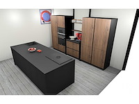 Häcker concept130 bali notenhout topsoft mat lak zwart eiland keuken - afbeelding 4 van  40