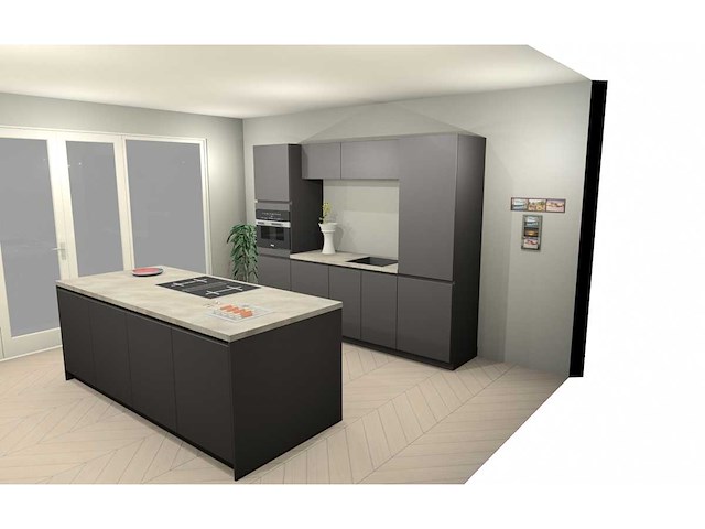 Häcker concept130 top soft-gl grafiet mat lak eiland keuken - afbeelding 18 van  29