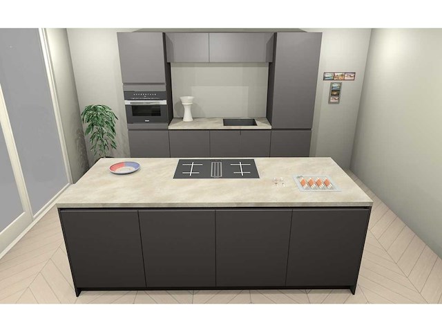 Häcker concept130 top soft-gl grafiet mat lak eiland keuken - afbeelding 7 van  29